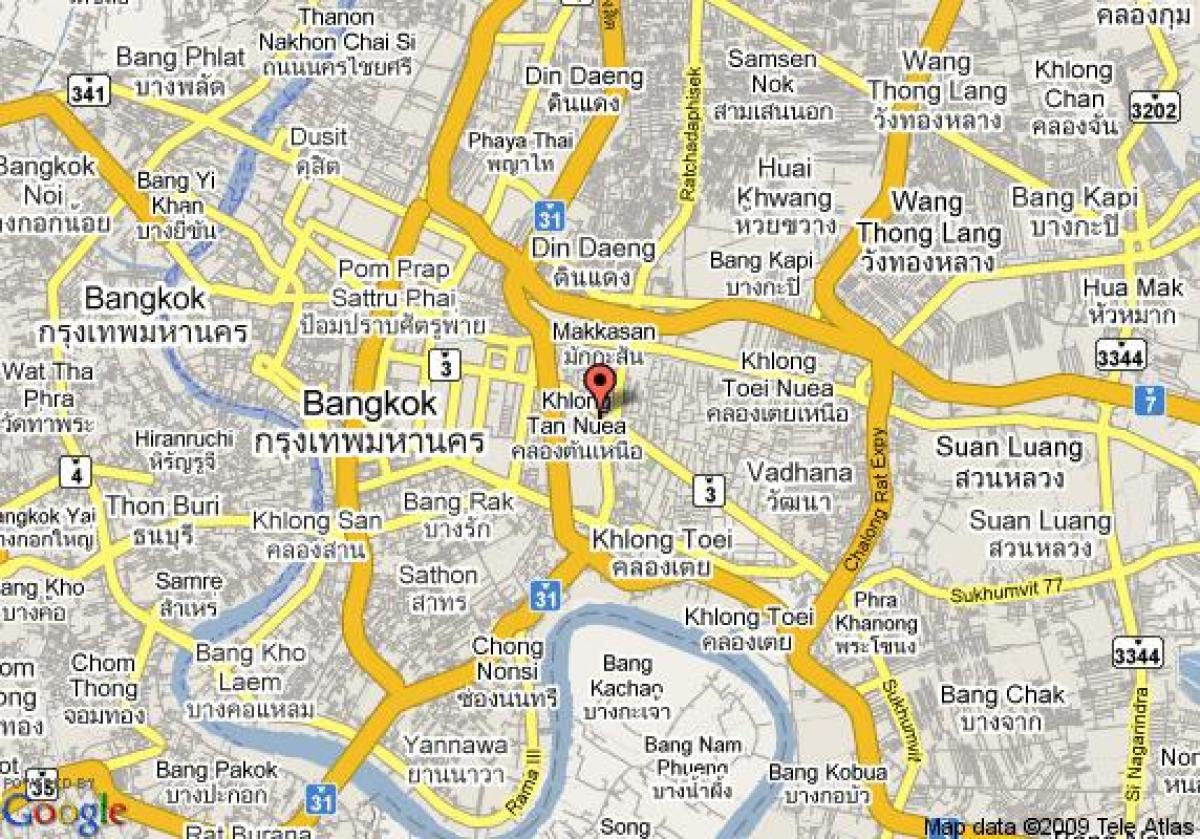 kort over sukhumvit-kvarter i bangkok