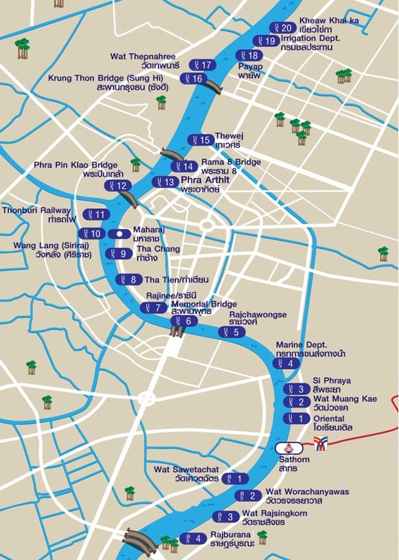 river boat bangkok kort