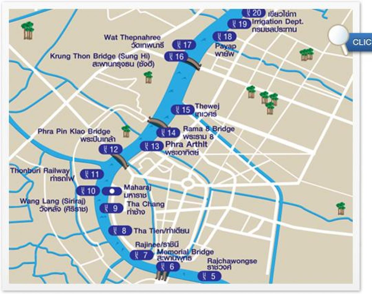kort over bangkok flod transport