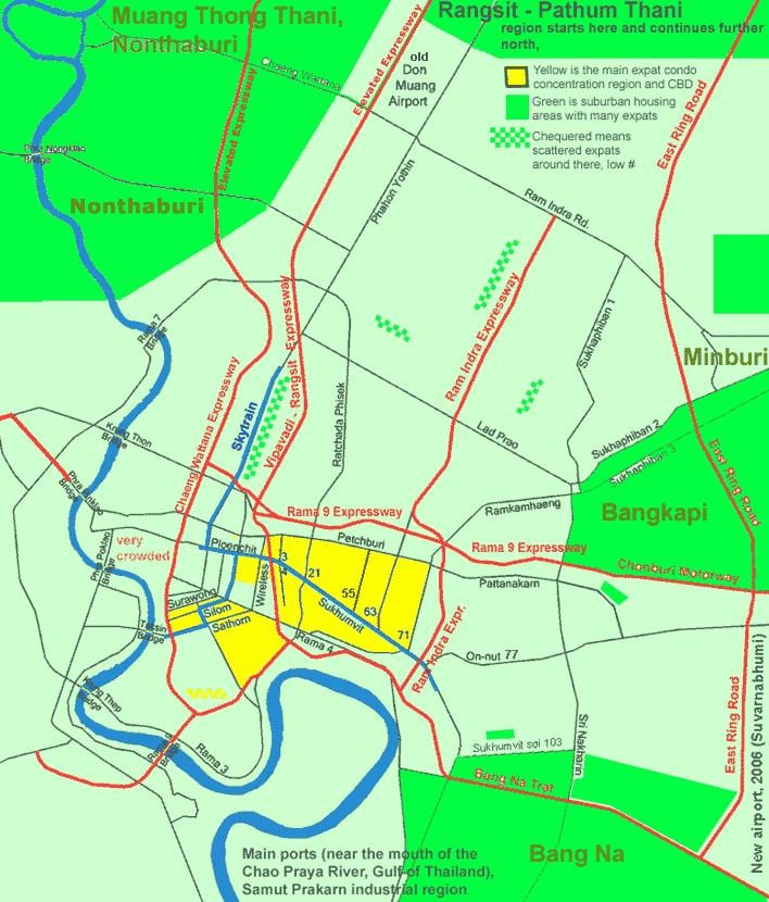 bangkok centrum kort