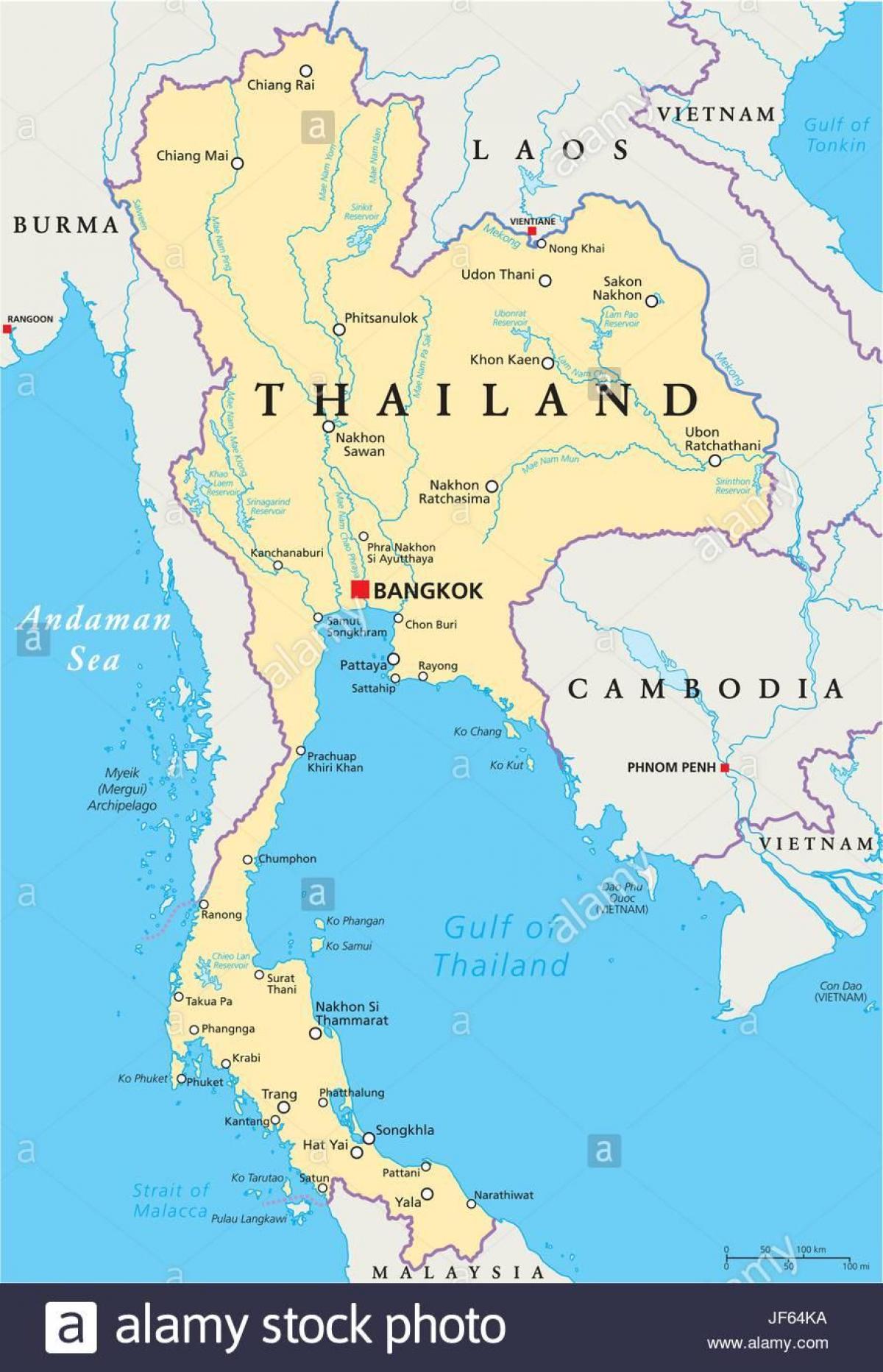 bangkok på et verdenskort