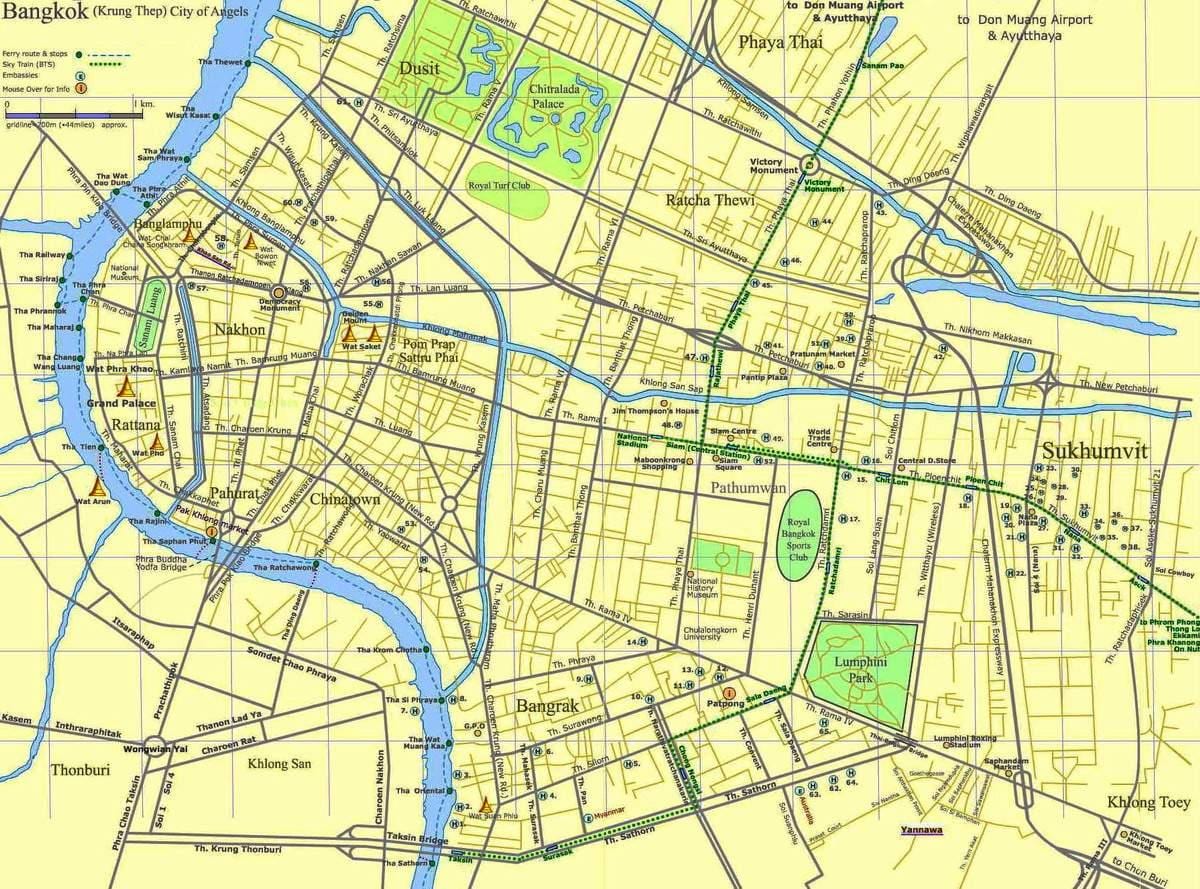 kort over bangkok vej