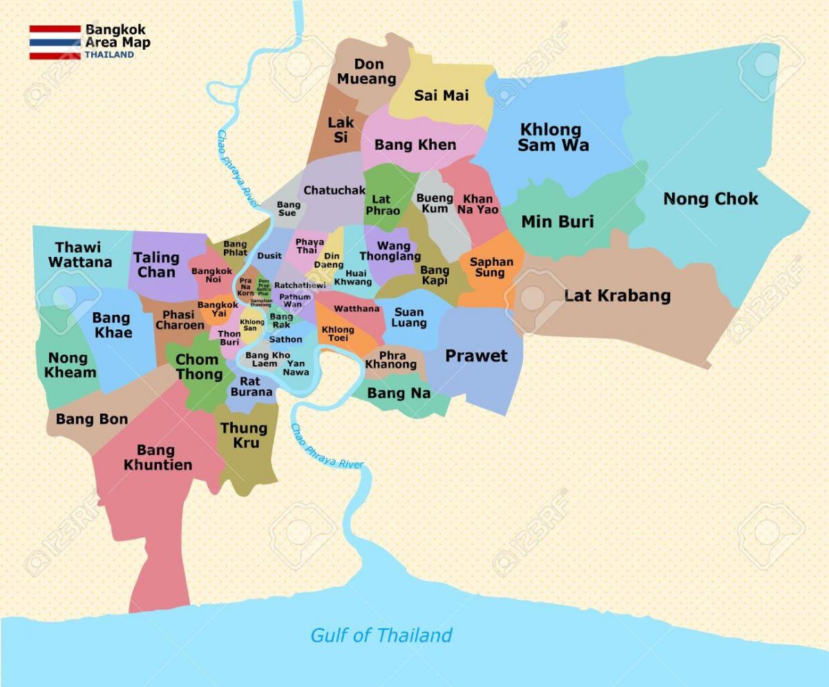 kort over bangkok kvarter
