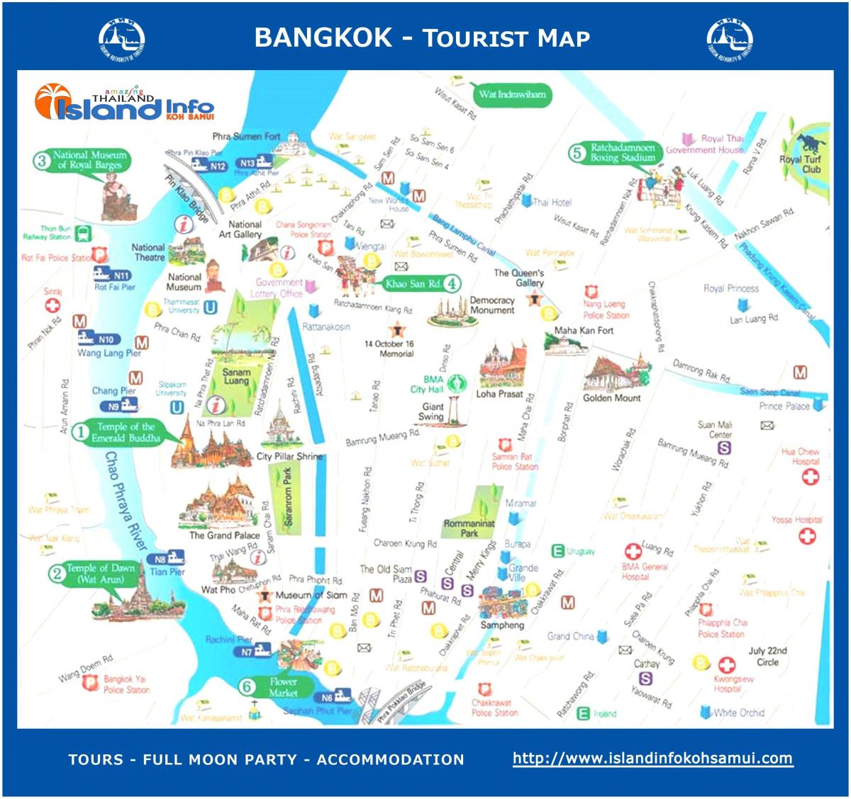 bangkok travel guide kort