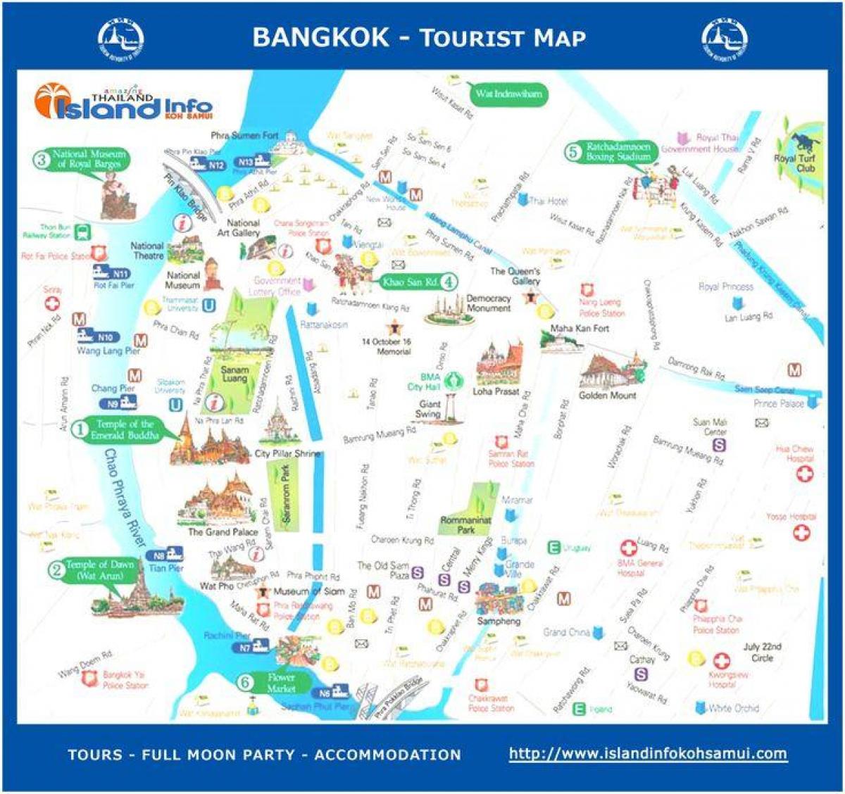 bangkok thailand turist kort