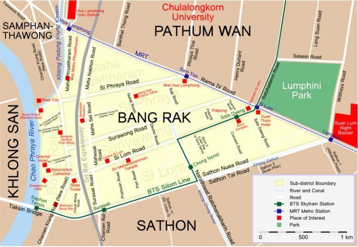 kort over bangkok red light district
