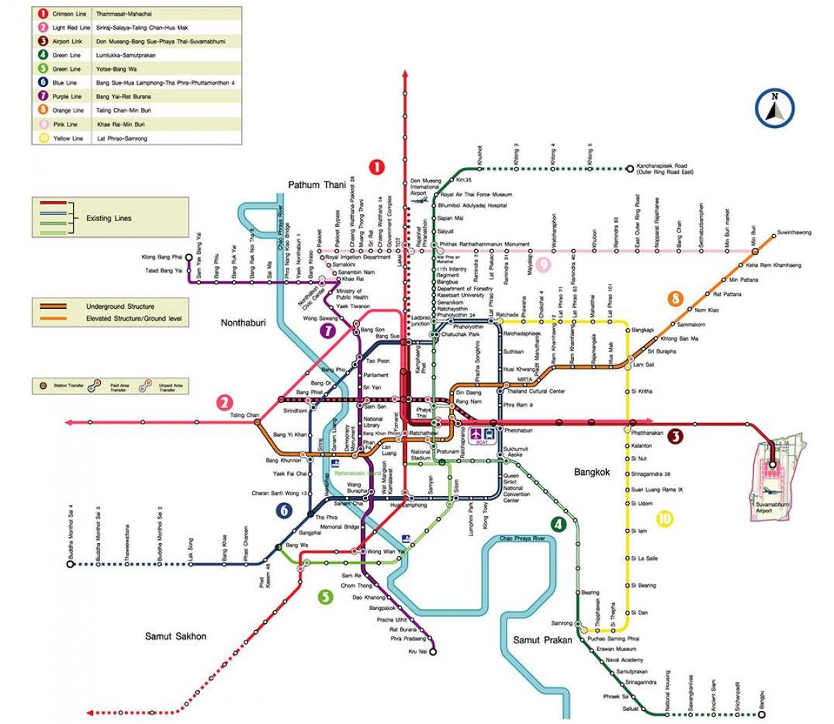 bangkok metro station kort